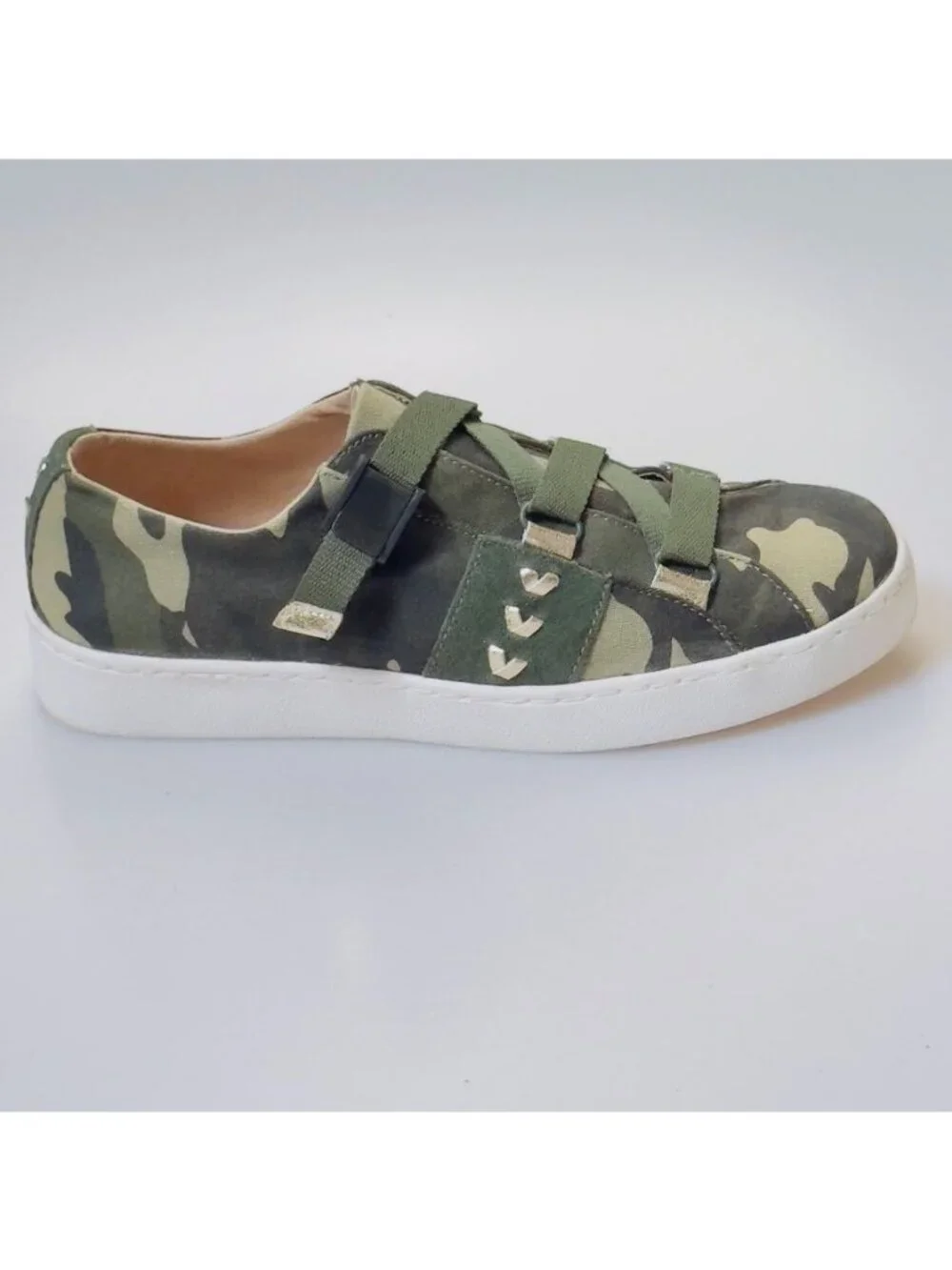 JACK ROGERS Womens Canvas Sneaker Athletic Shoes Slip-On Green Camouflage Size 8
